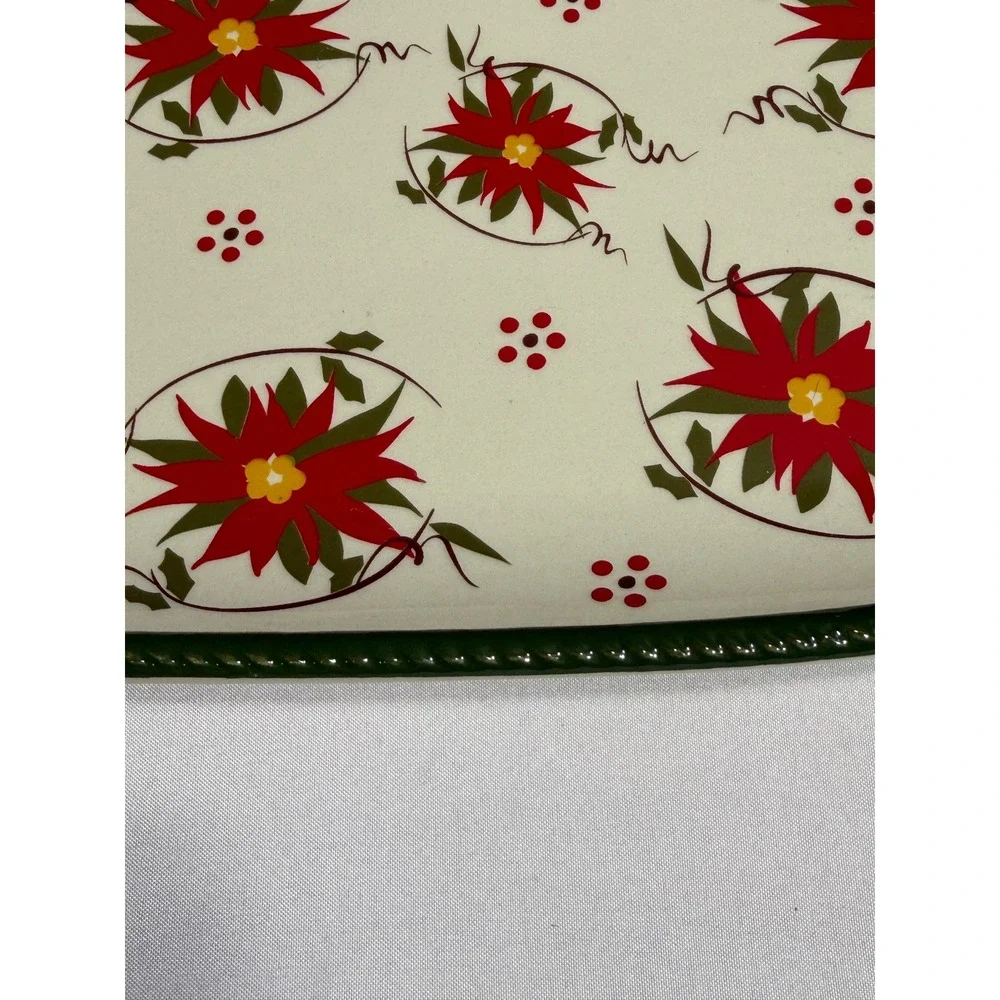 Temp-tations by Tara Seasonal Poinsettia Stoneware Soup Tureen and Tray Set